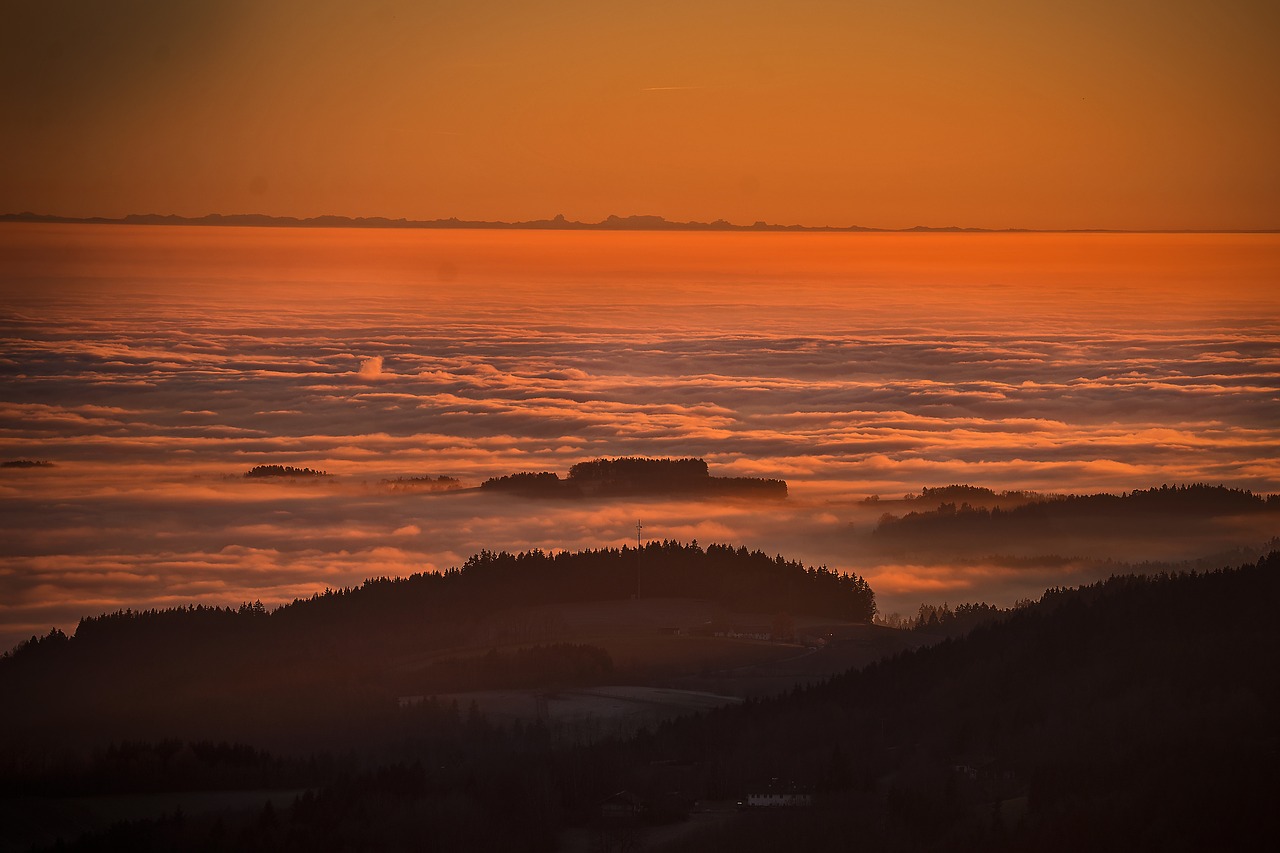 sunset mood mountains free photo