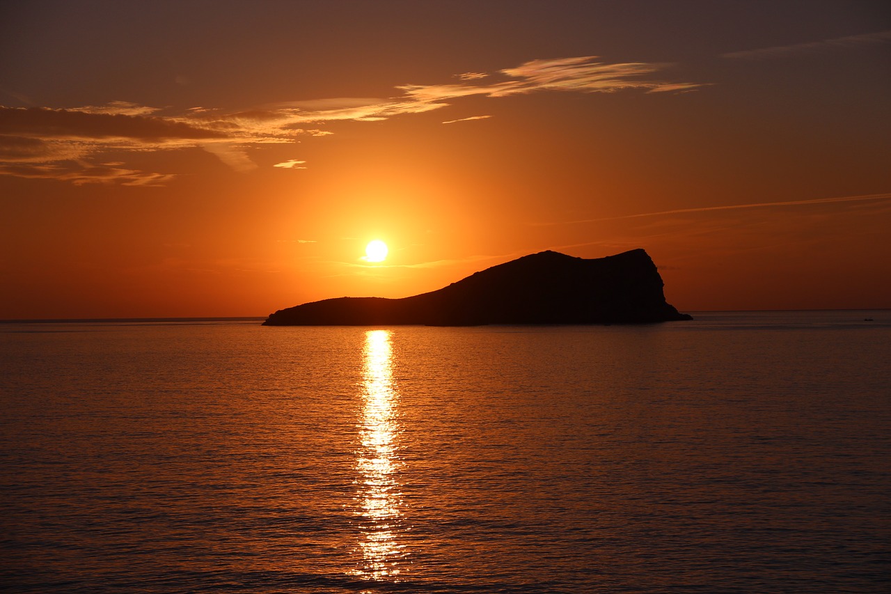 sunset ibiza mediterrean free photo