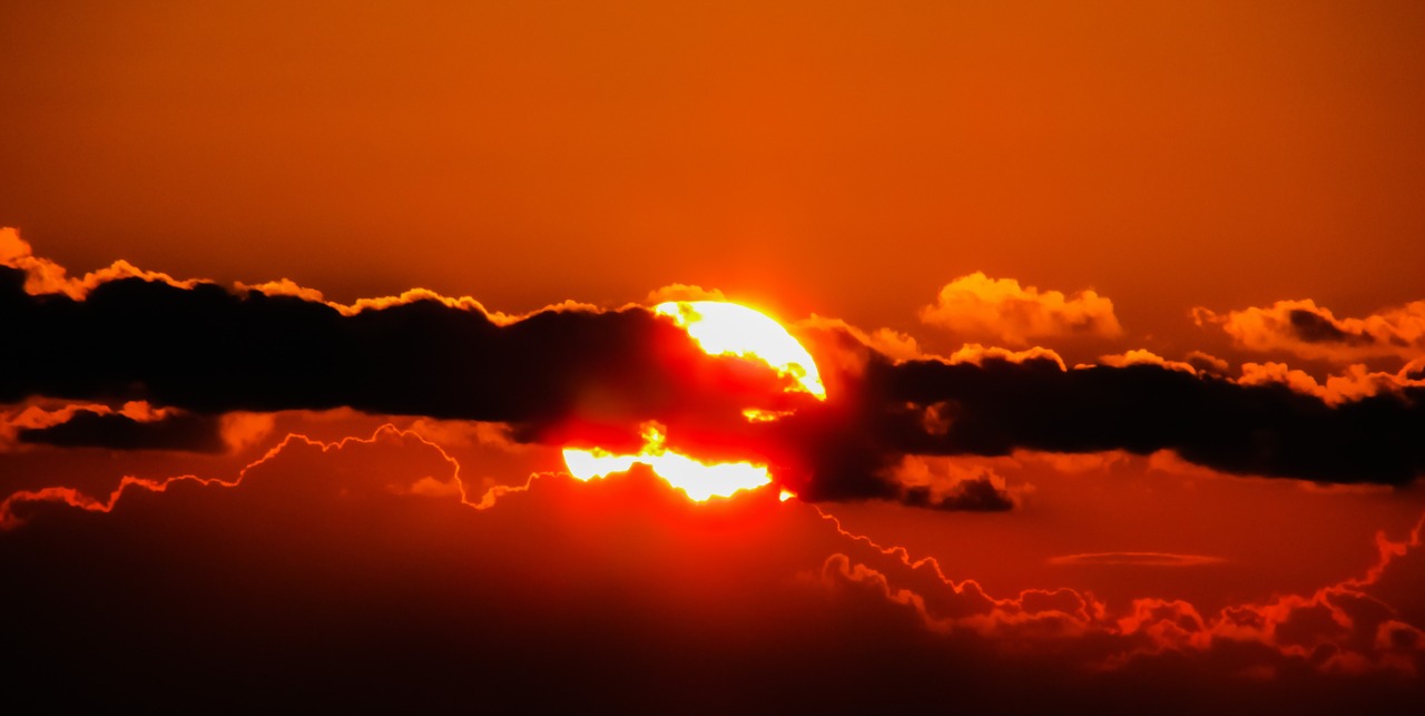 sunset sun clouds free photo