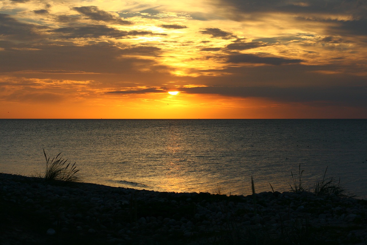 sunset beach sea free photo