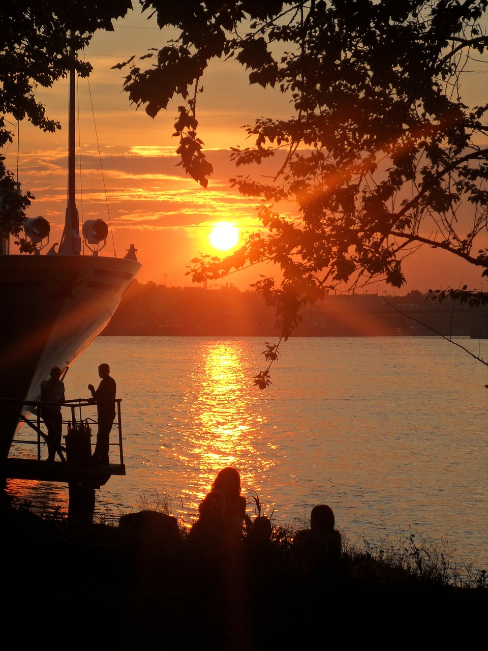 sunset river beach free photo