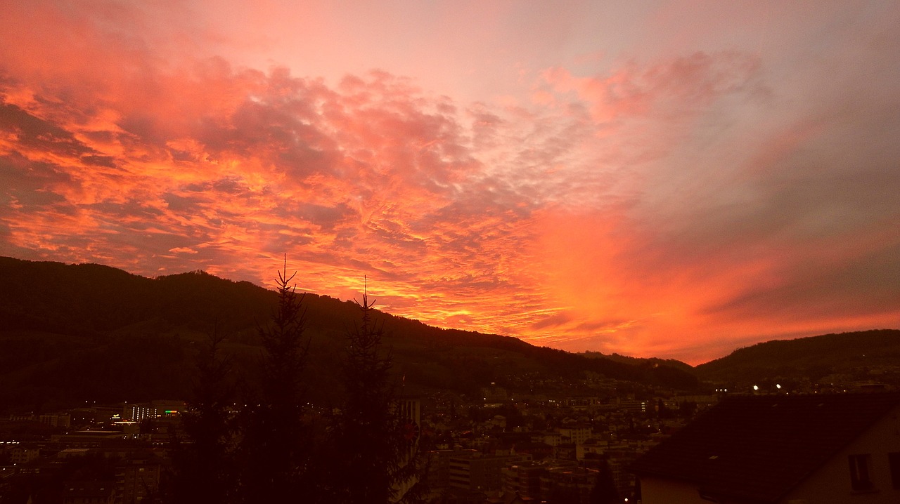 sunset sky clouds free photo