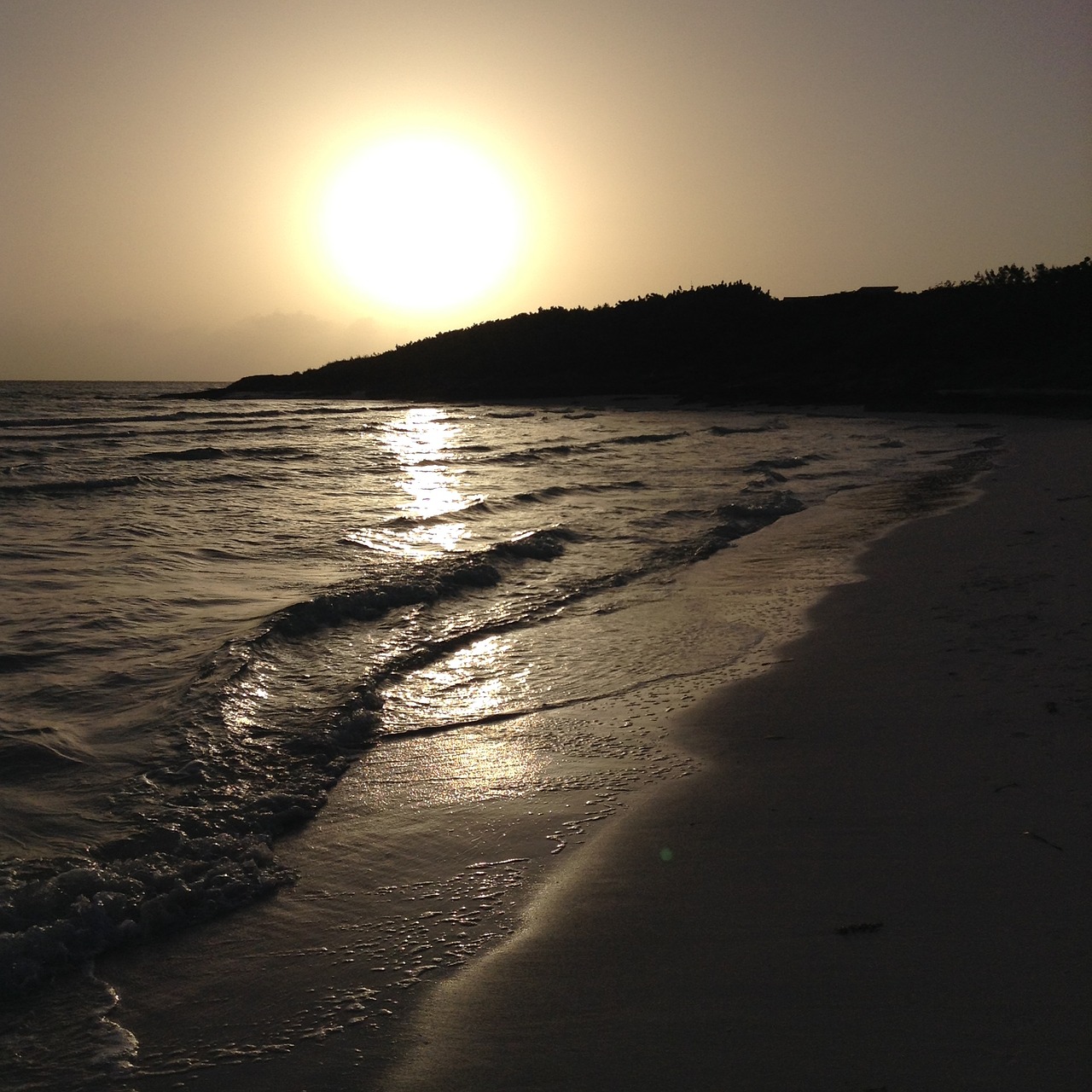 sunset sea sand free photo