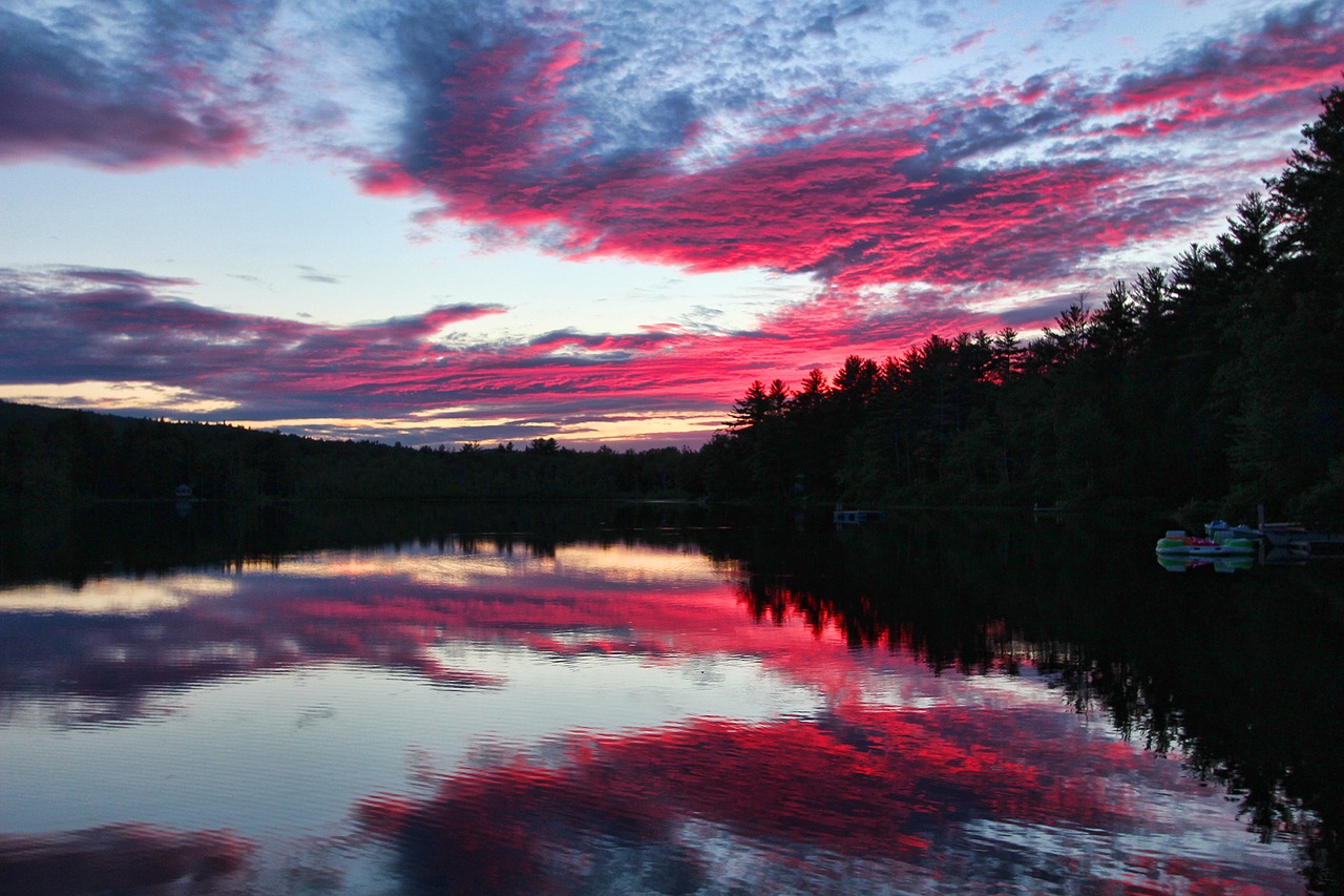 sunset pink clouds free photo