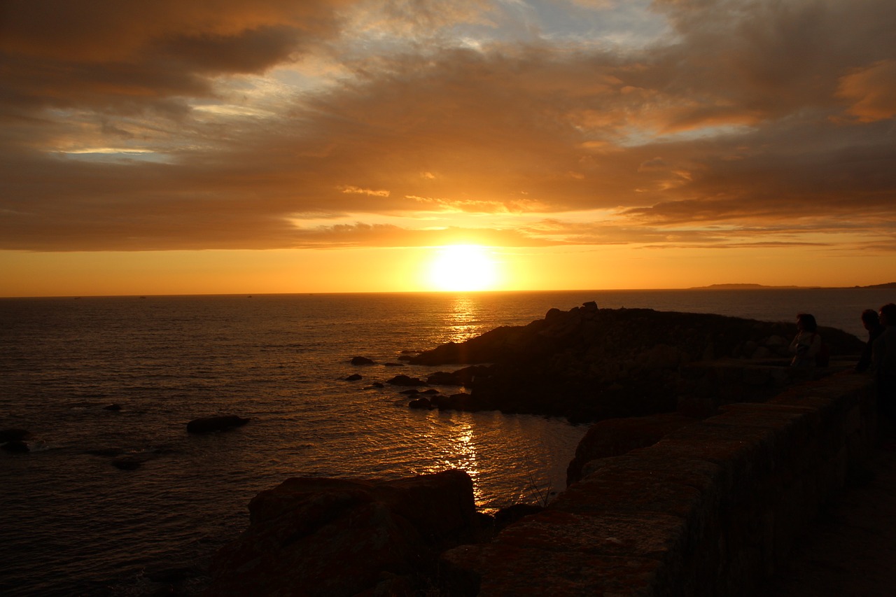 sunset galicia night free photo