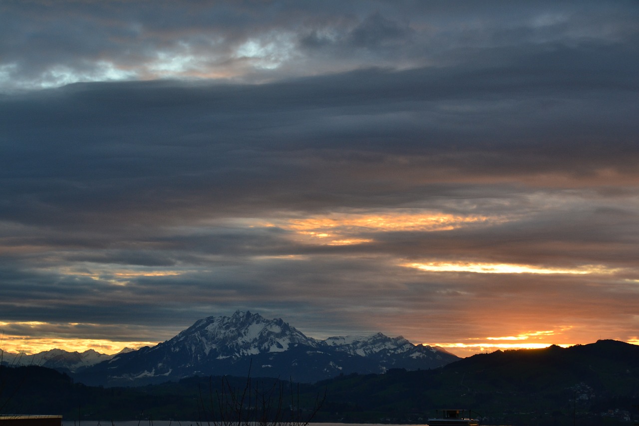 sunset mountain landscape free photo