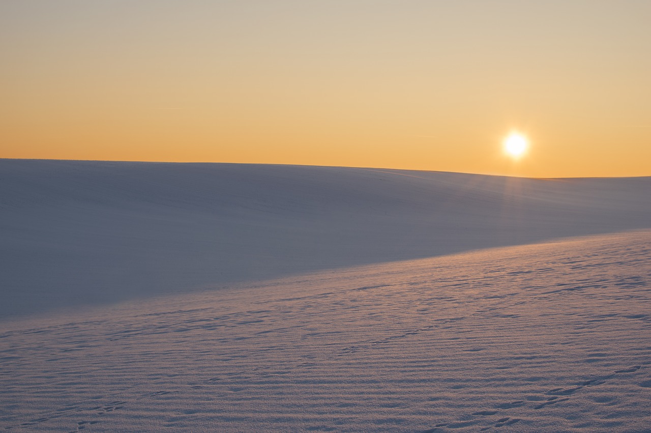 sunset snow winter free photo