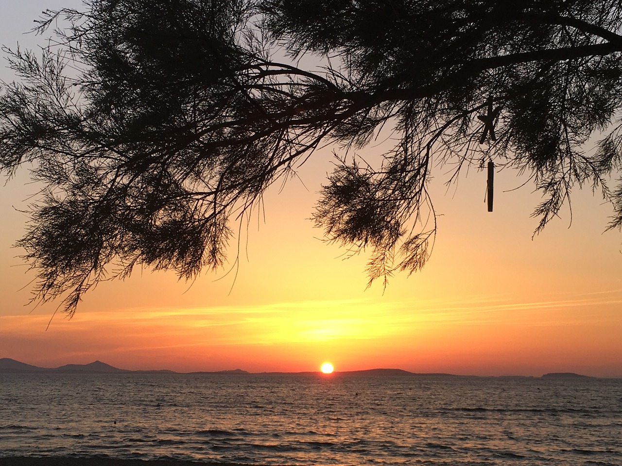 sunset naxos greece free photo
