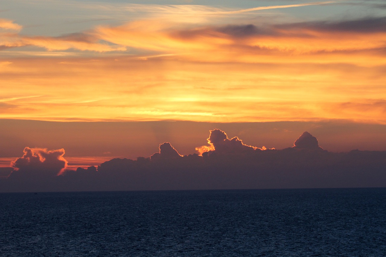 sunset evening sky clouds free photo