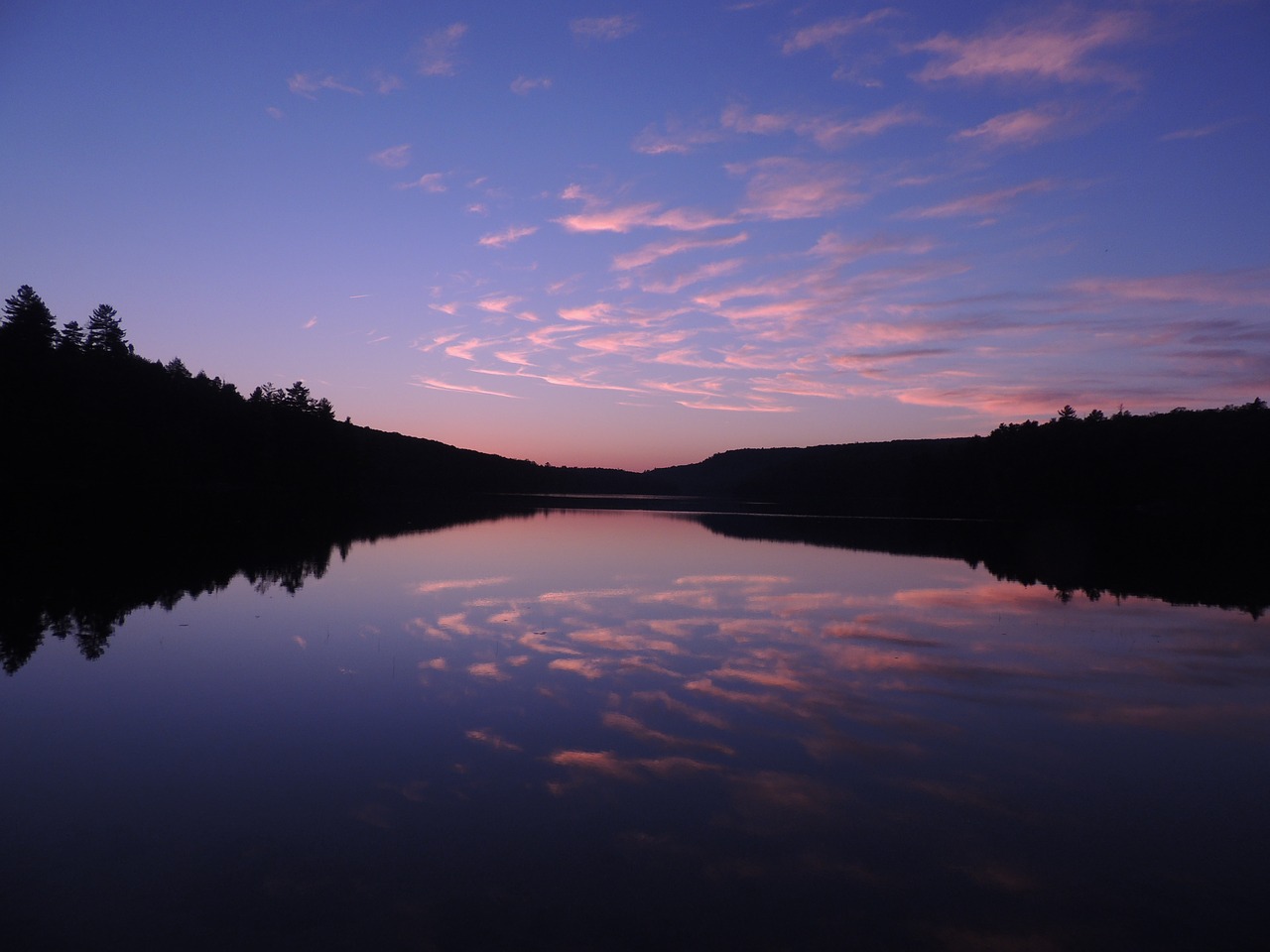 sunset hickey lake québec free photo
