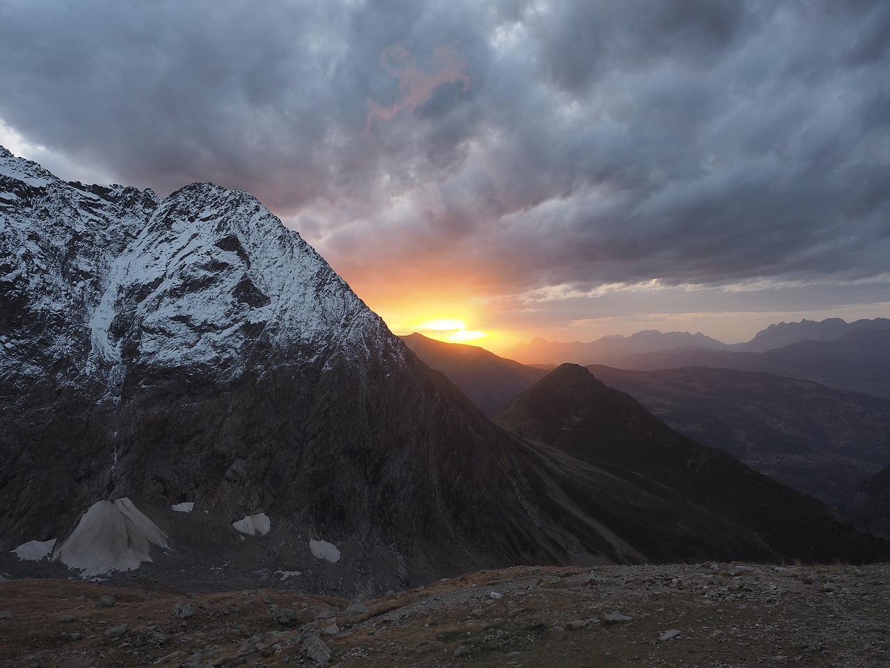 sunset in the mountains free pictures free photo