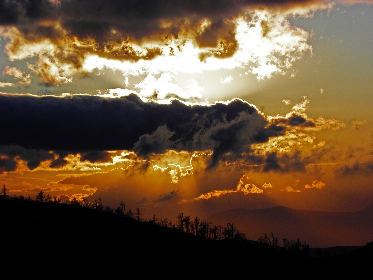 sunset clouds landscape free photo