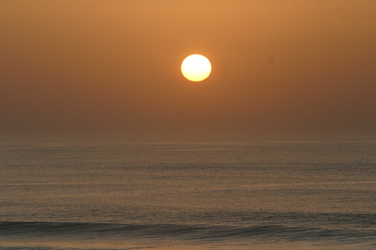 sunset atlantic mimizan plage free photo