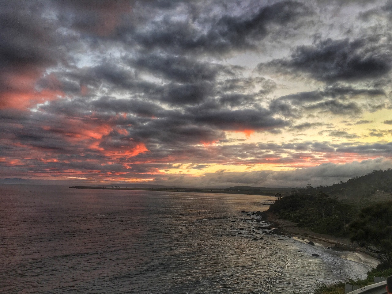 sunset coastline coastal free photo