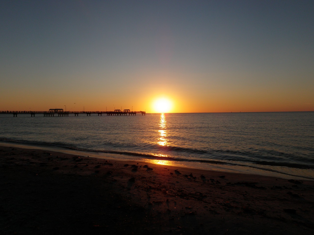 sunset beach coast free photo