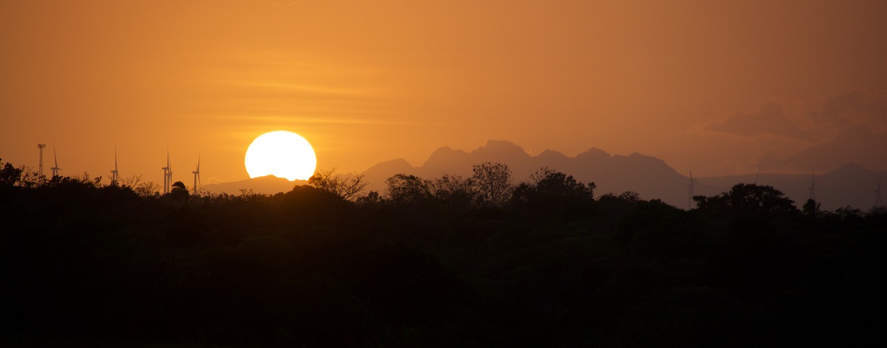 sunset penonome panama wind farm free photo