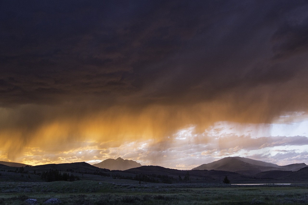 sunset thunderstorm clouds free photo