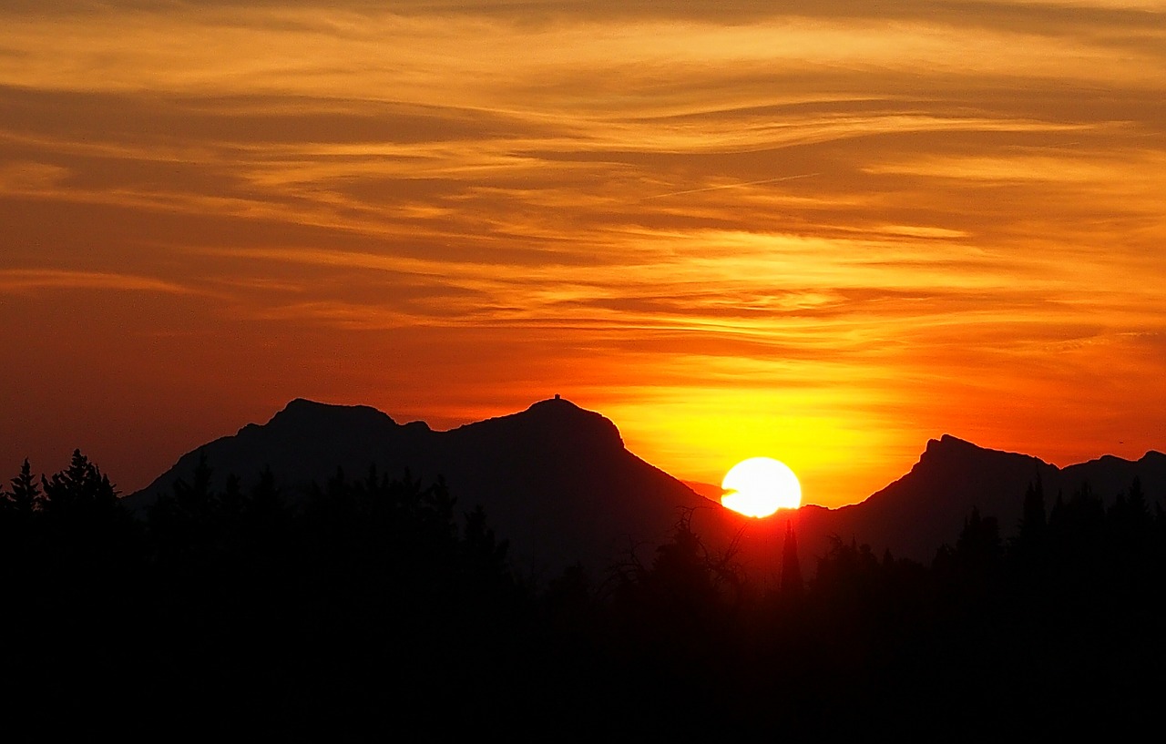 sunset evening provence free photo