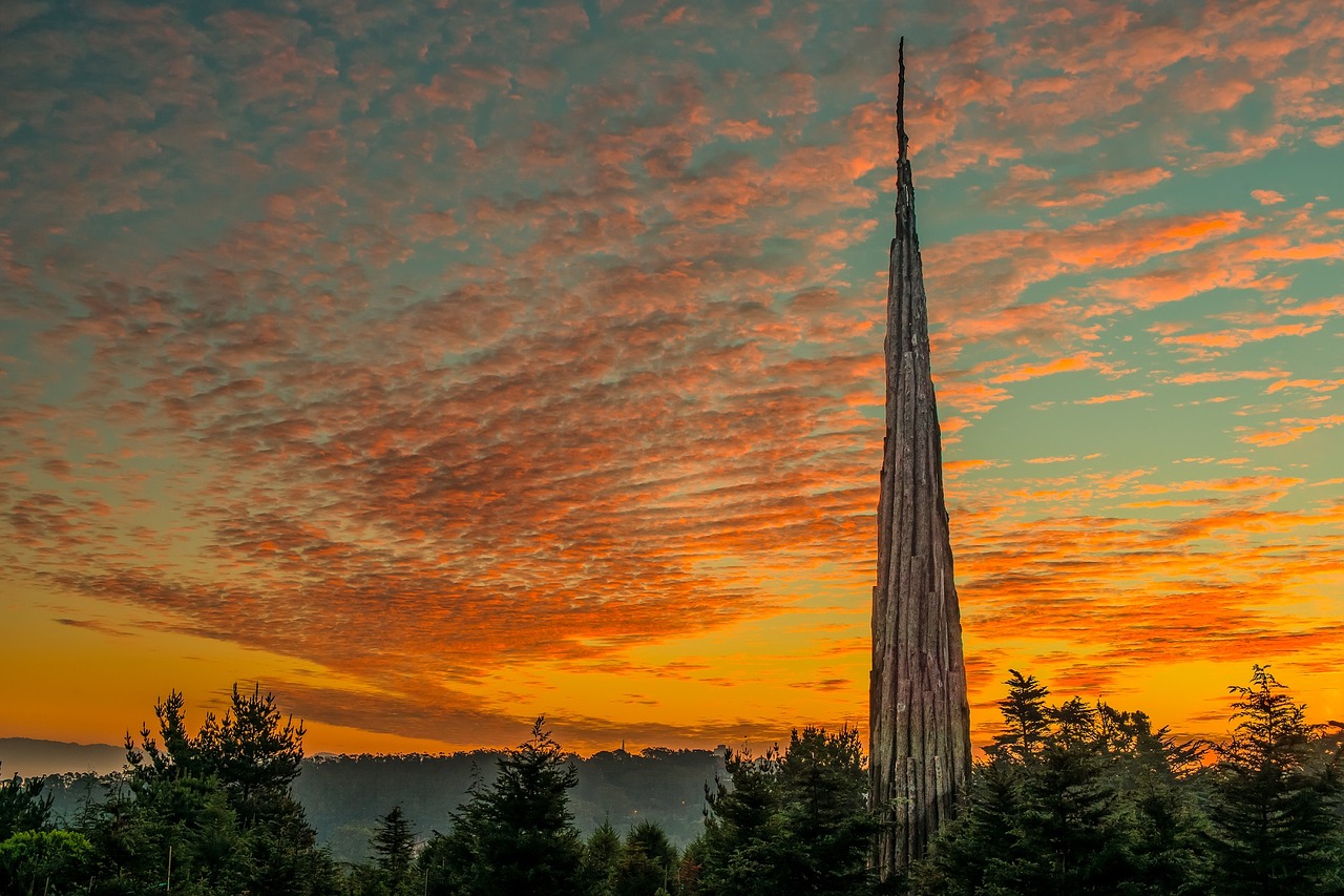 sunset sculpture wood free photo