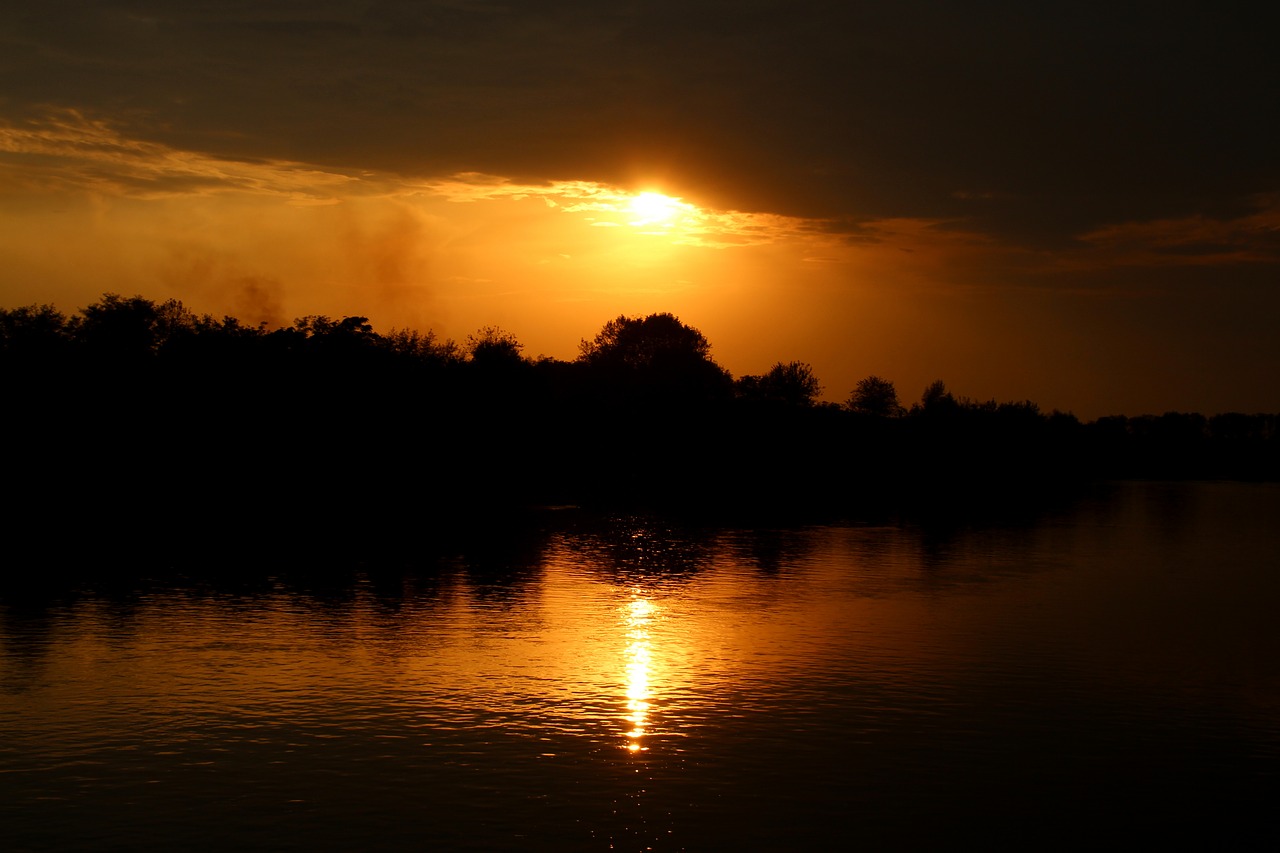 sunset water reflection free photo