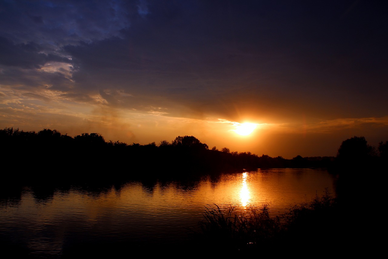 sunset water reflection free photo