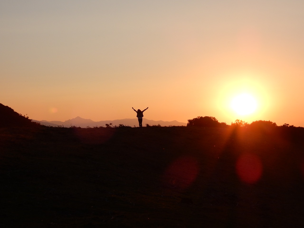 sunset sun shadow free photo