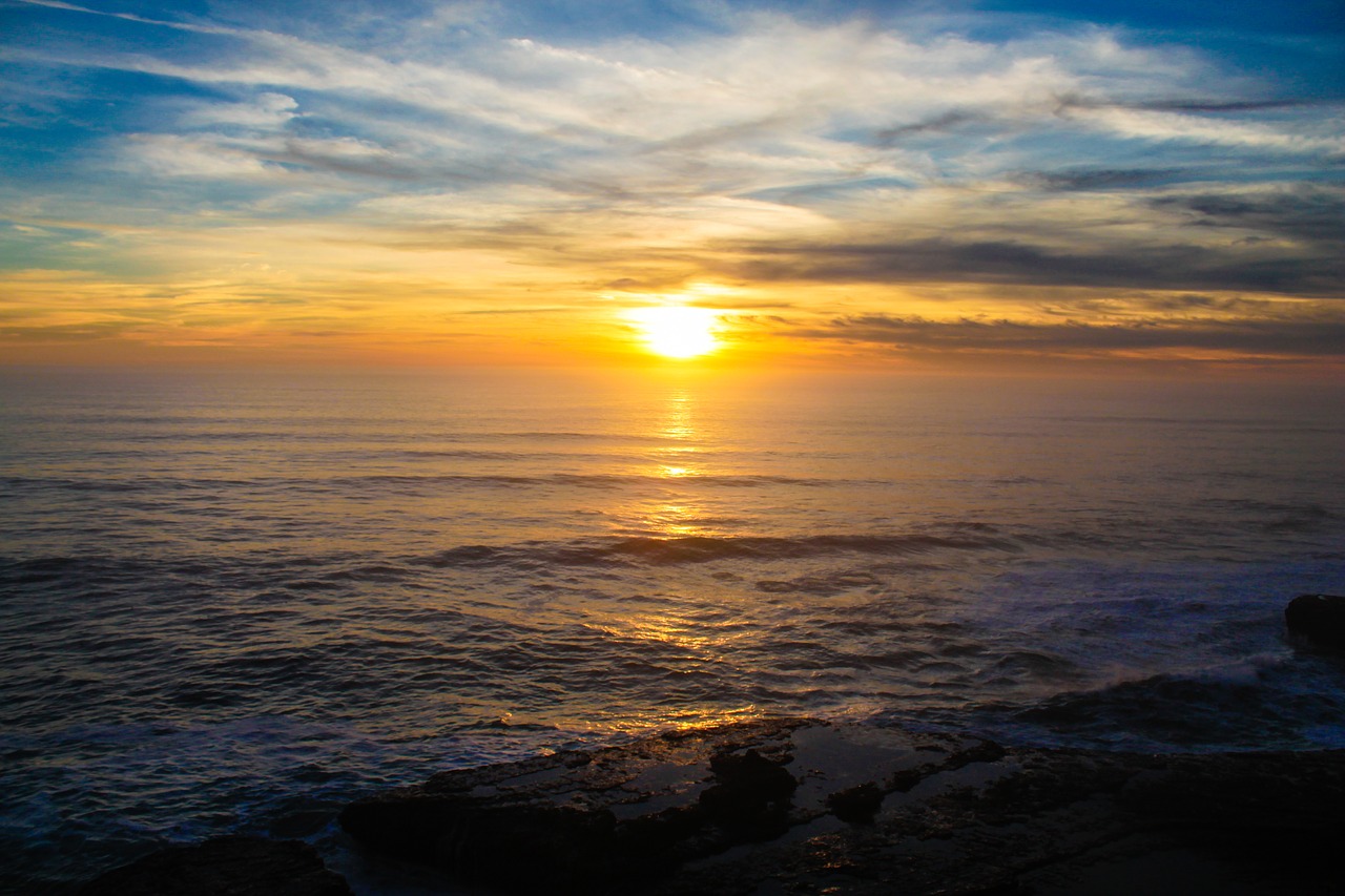 sunset pacific ocean california free photo