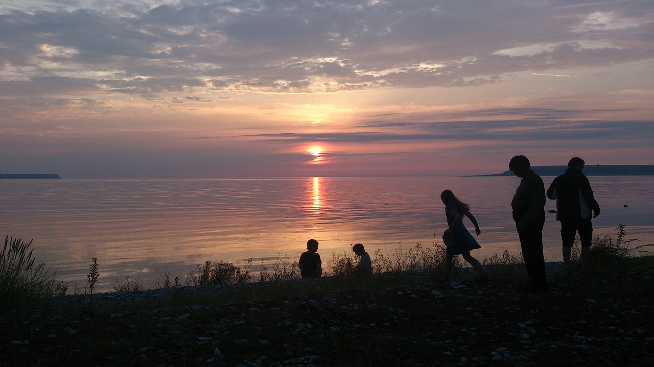 sunset gotland beach free photo