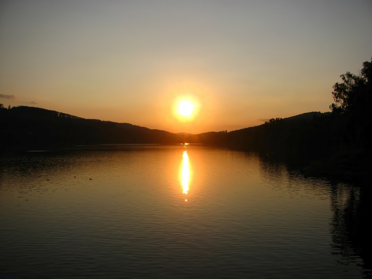 sunset landscape lake free photo