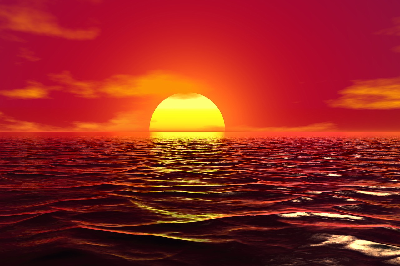 sunset ocean nature free photo