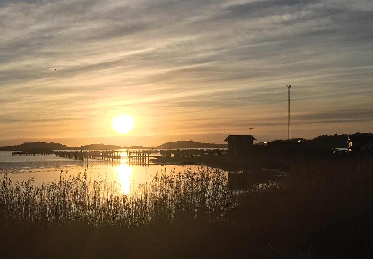 sunset gothenburg archipelago free photo