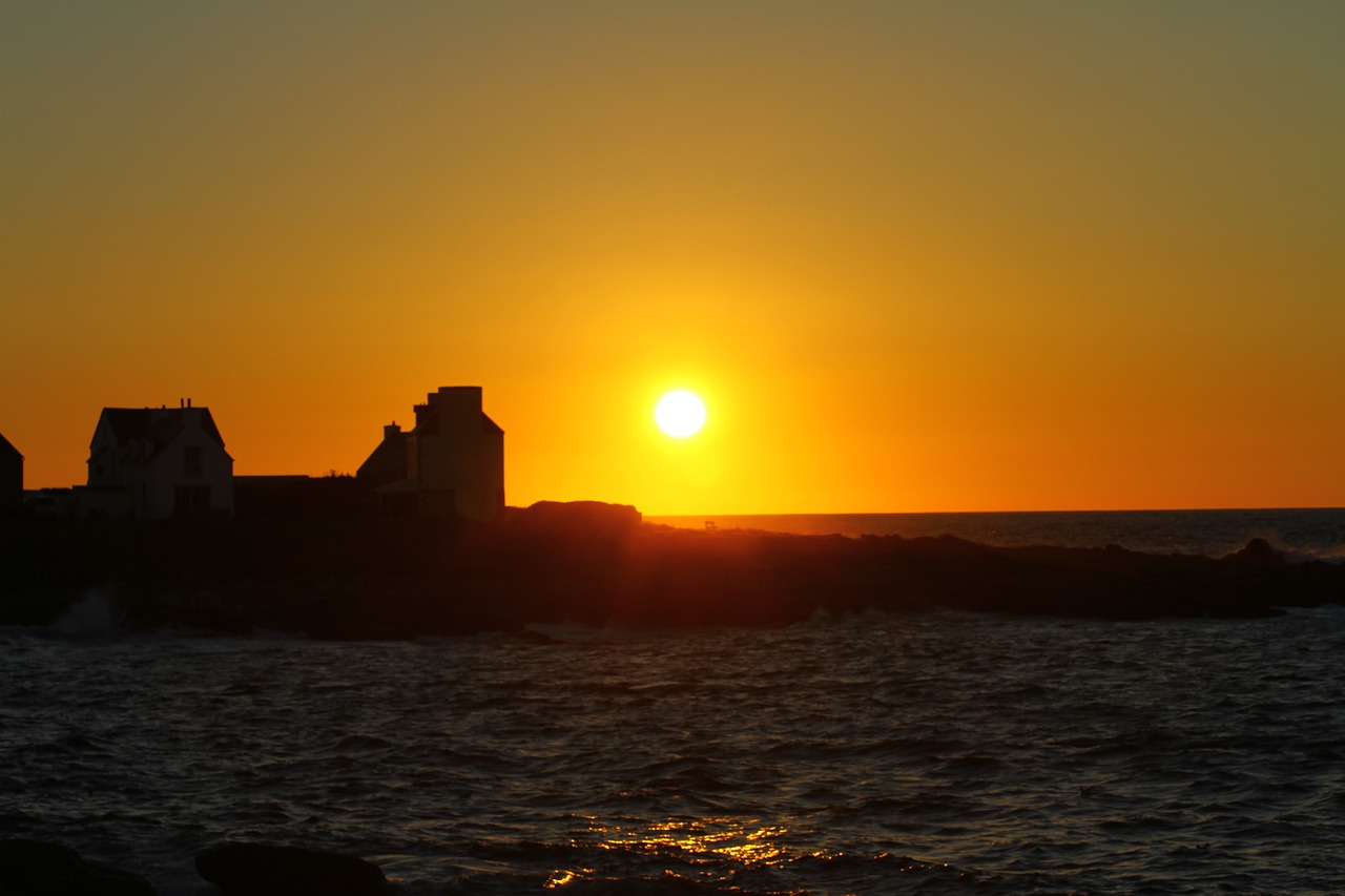 sunset brittany evening free photo