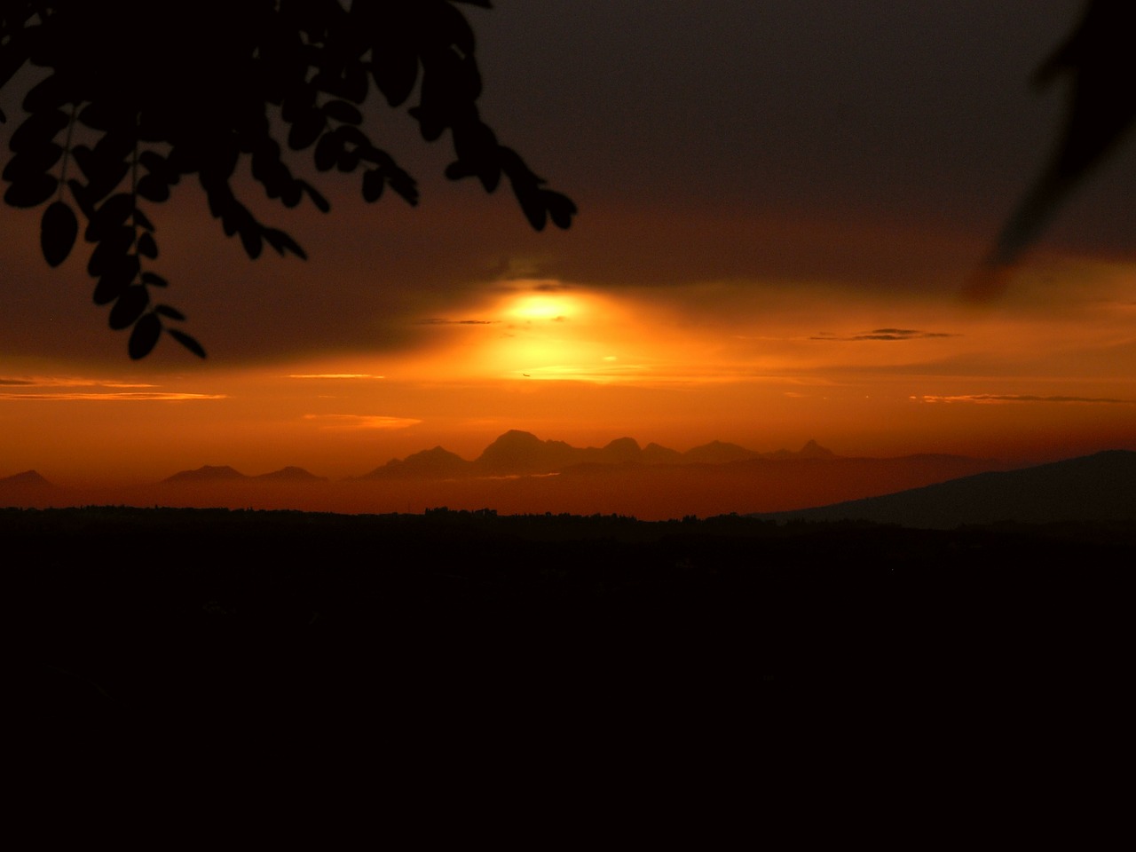 sunset mountains yellow free photo