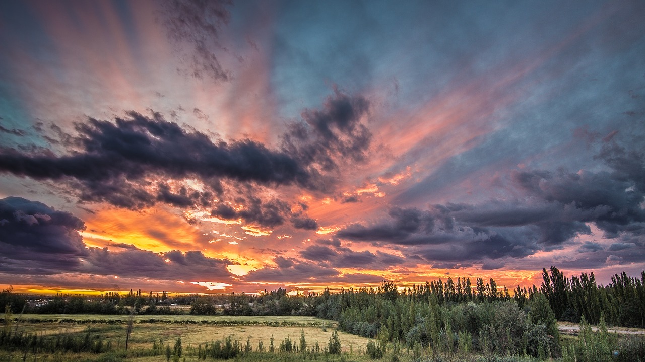 sunset clouds sun free photo