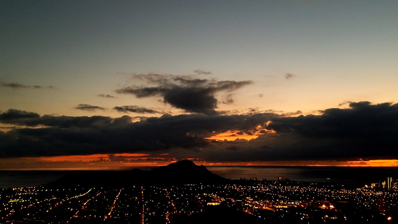 sunset hawaii oahu free photo