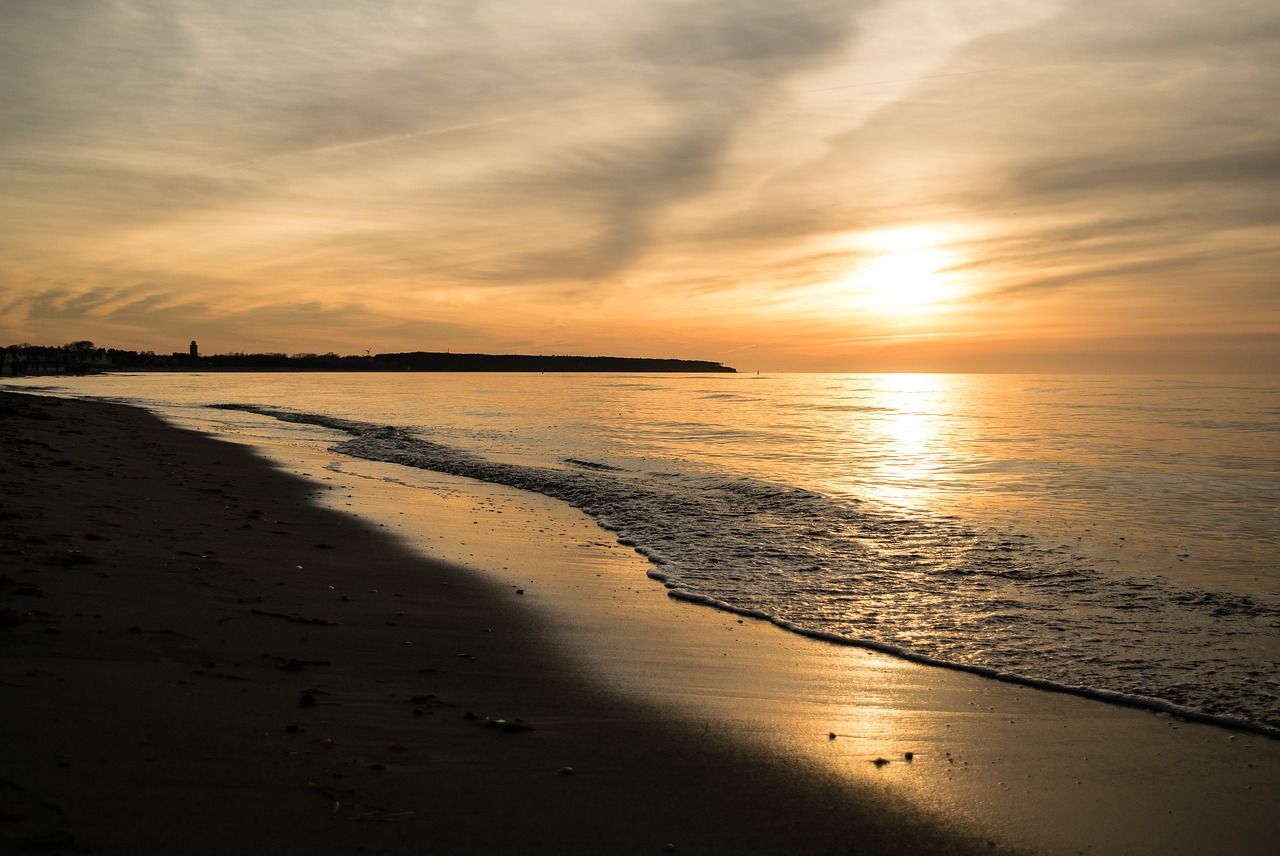 sunset sea abendstimmung free photo