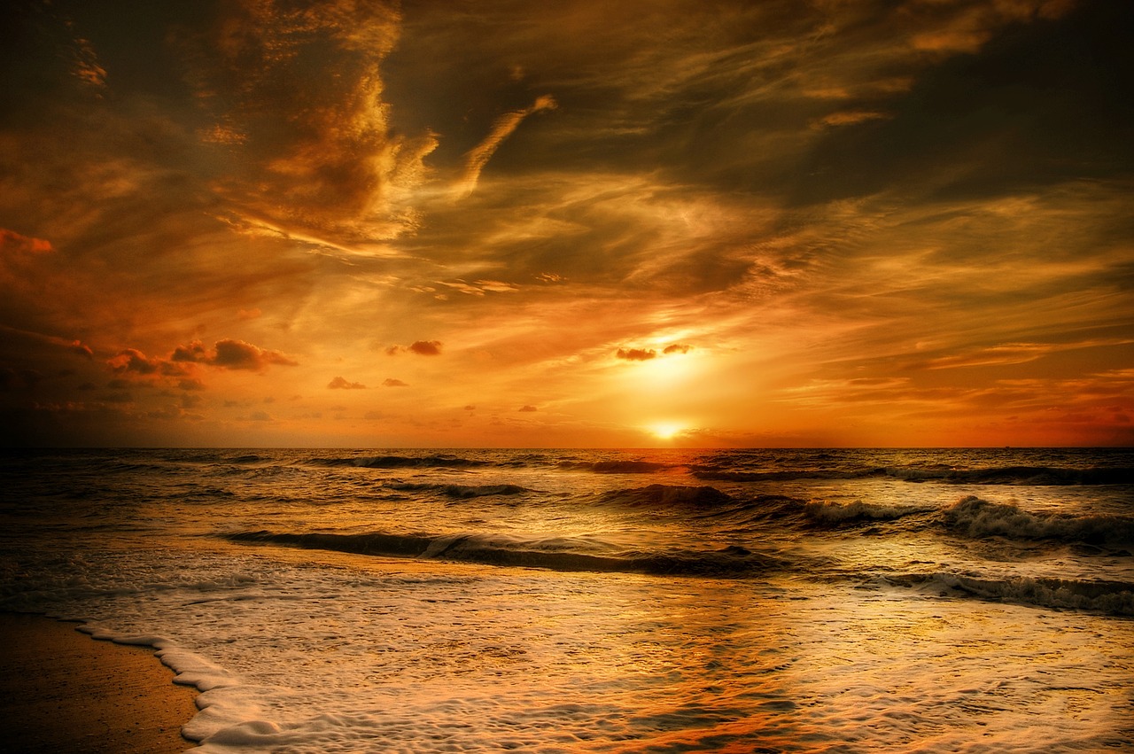 sunset denmark sea free photo