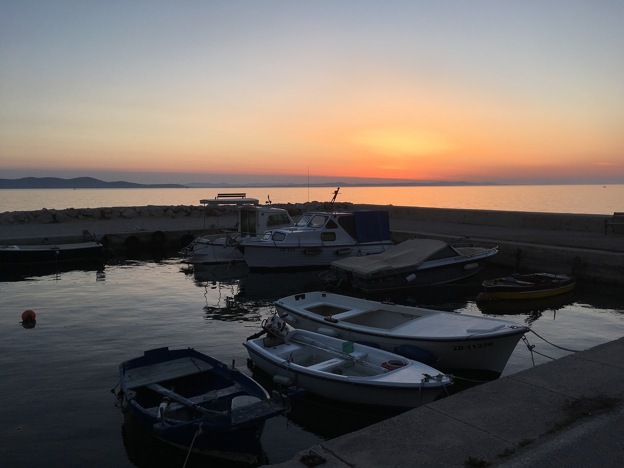 sunset croatia port free photo