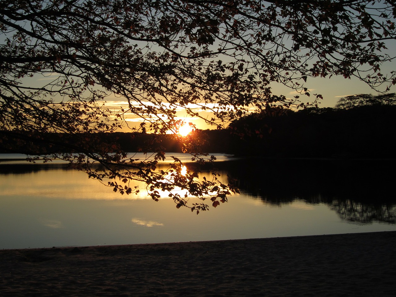 sunset dennis pond cape cod free photo