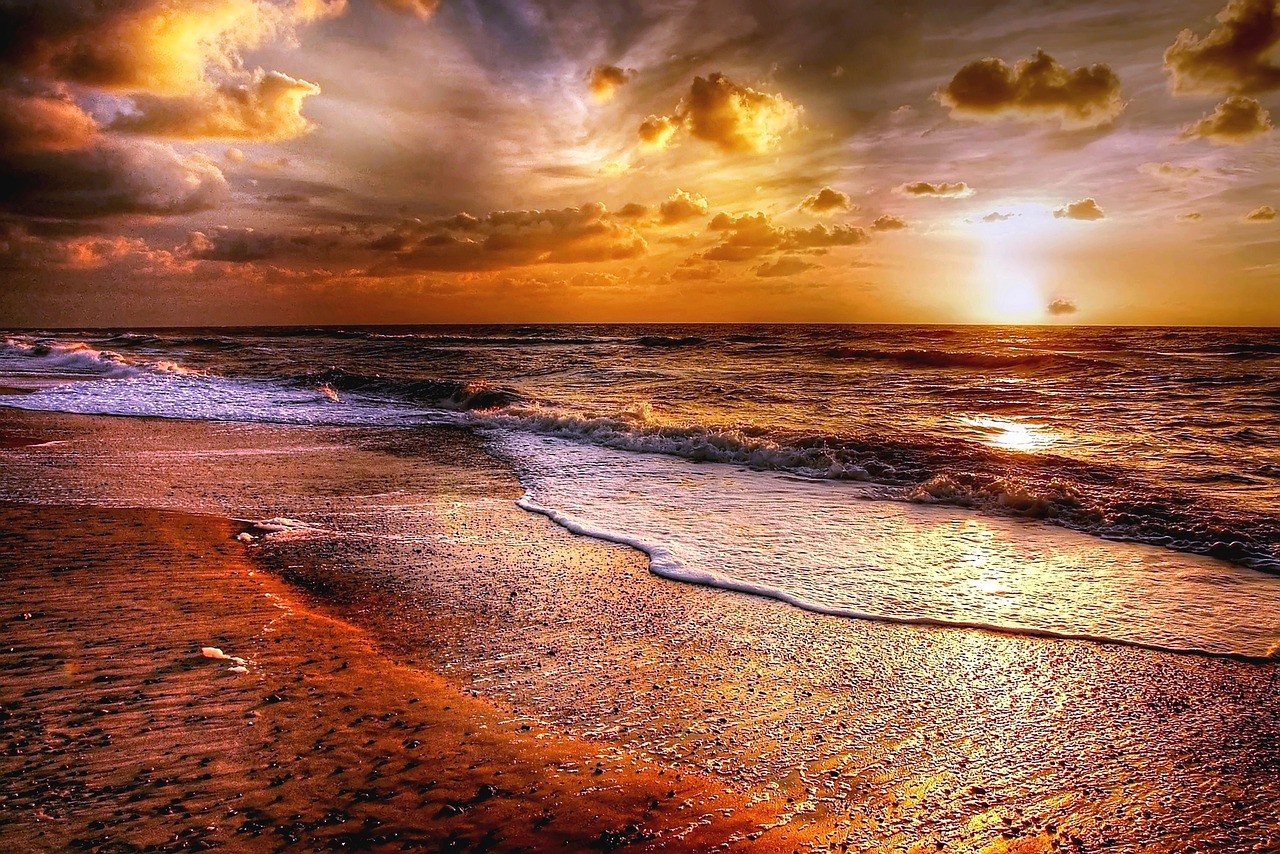 sunset denmark sea free photo