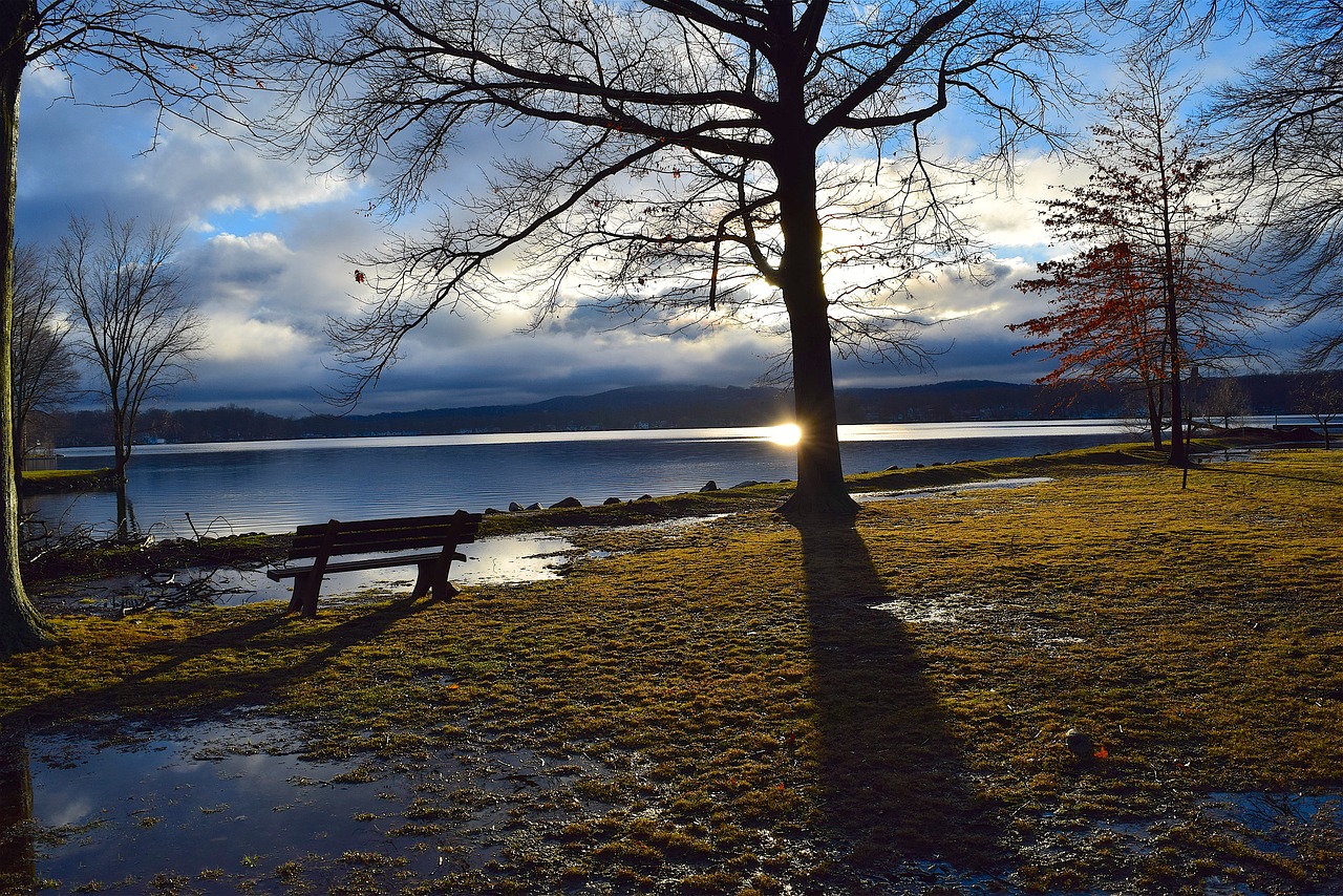 sunset lake water free photo