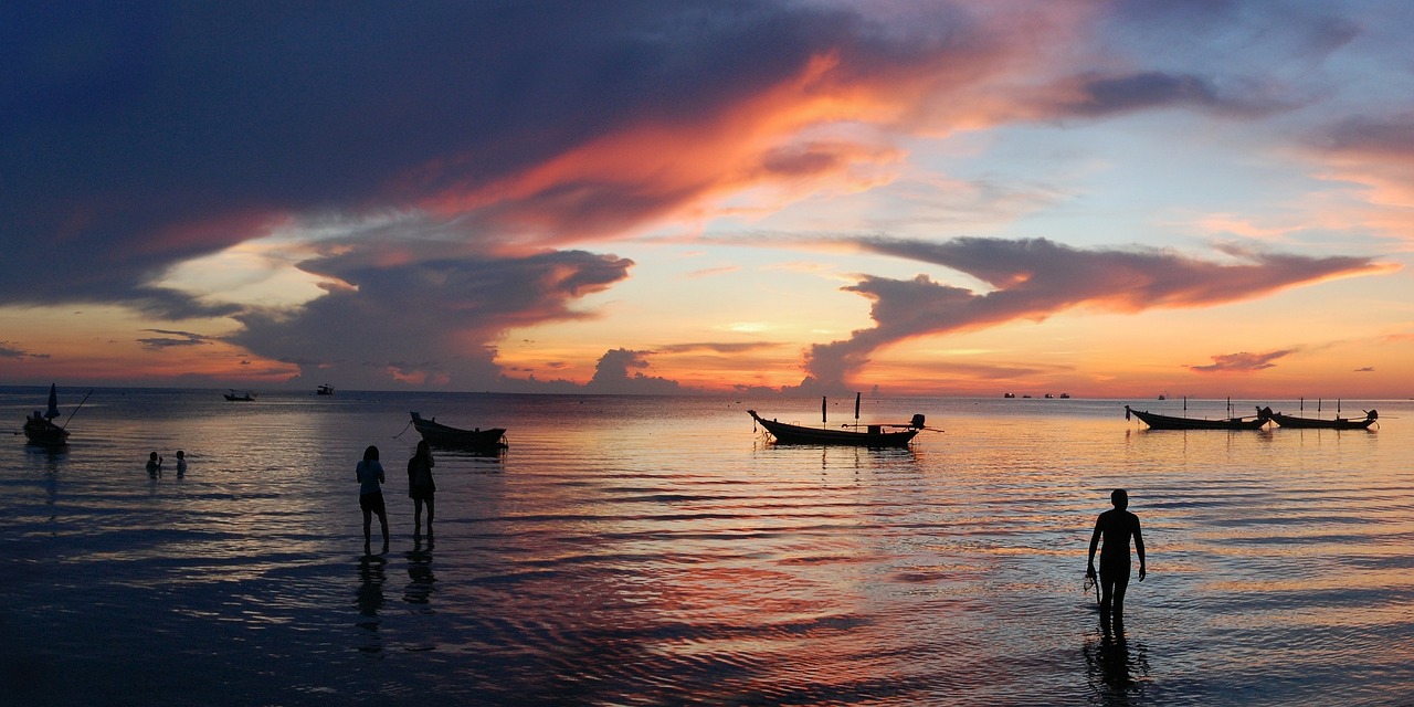 sunset evening sea free photo