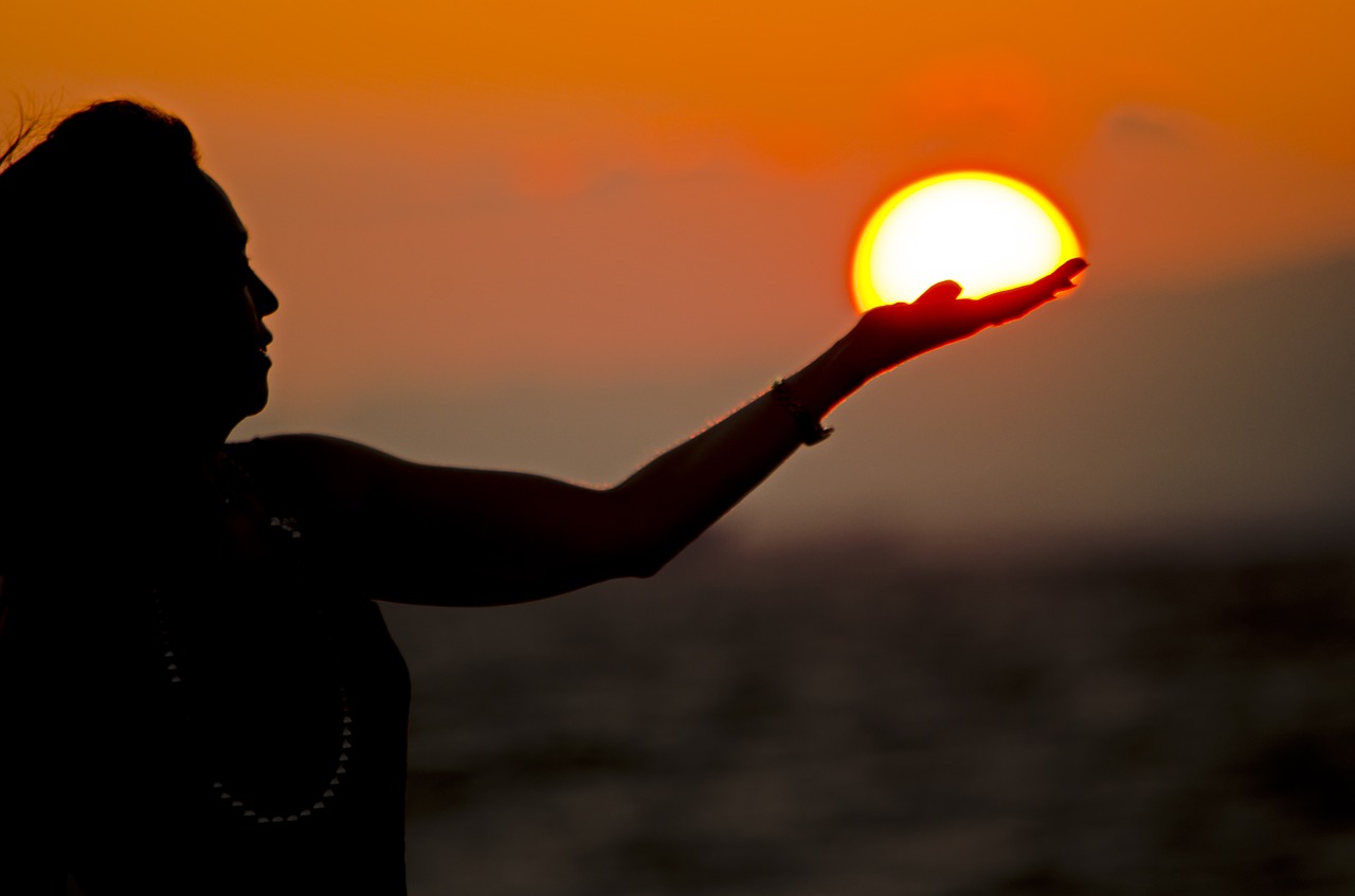 sunset silhouette at dusk free photo