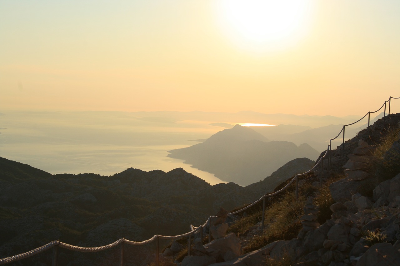 sunset mountain croatia free photo