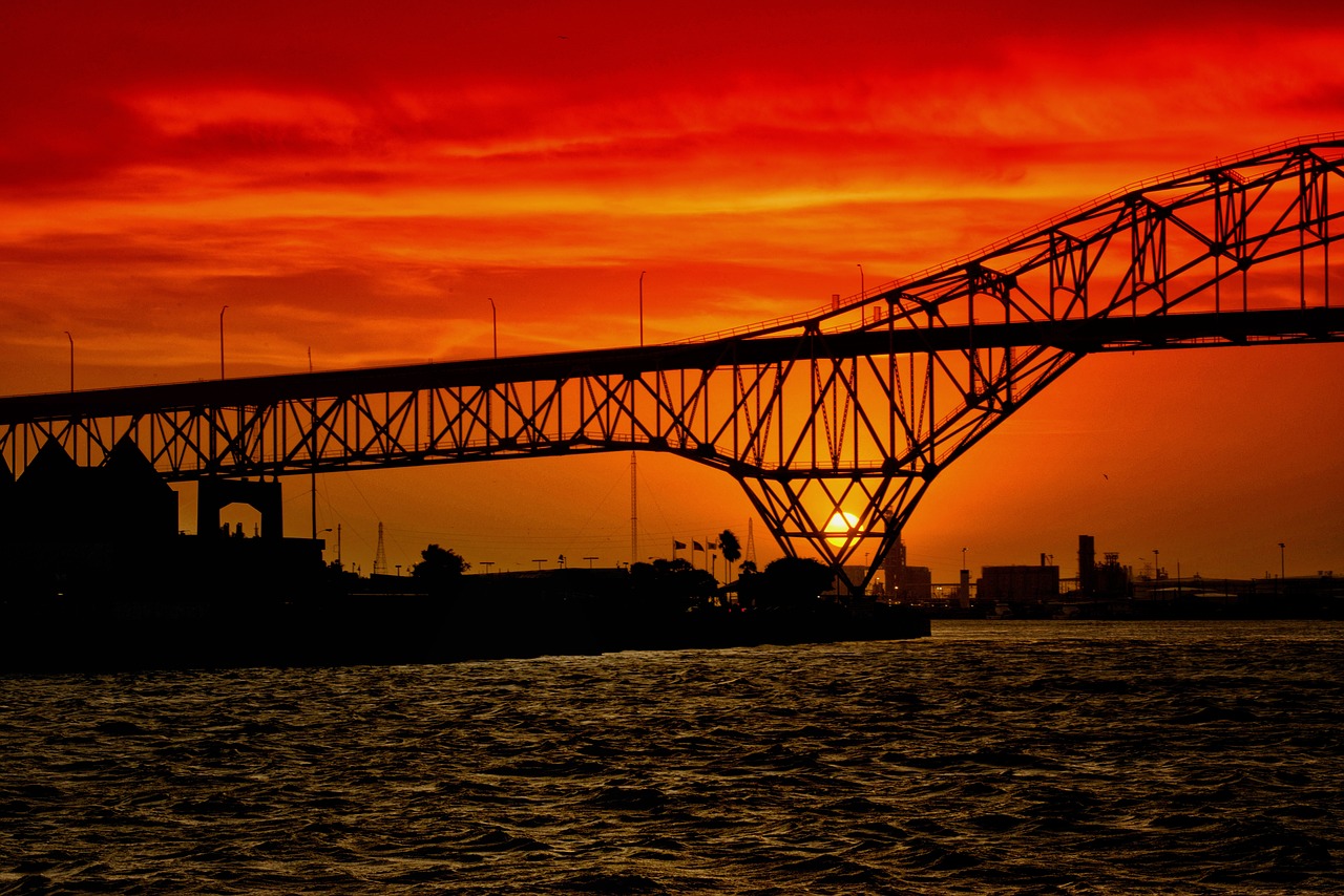 sunset bridge gulf free photo