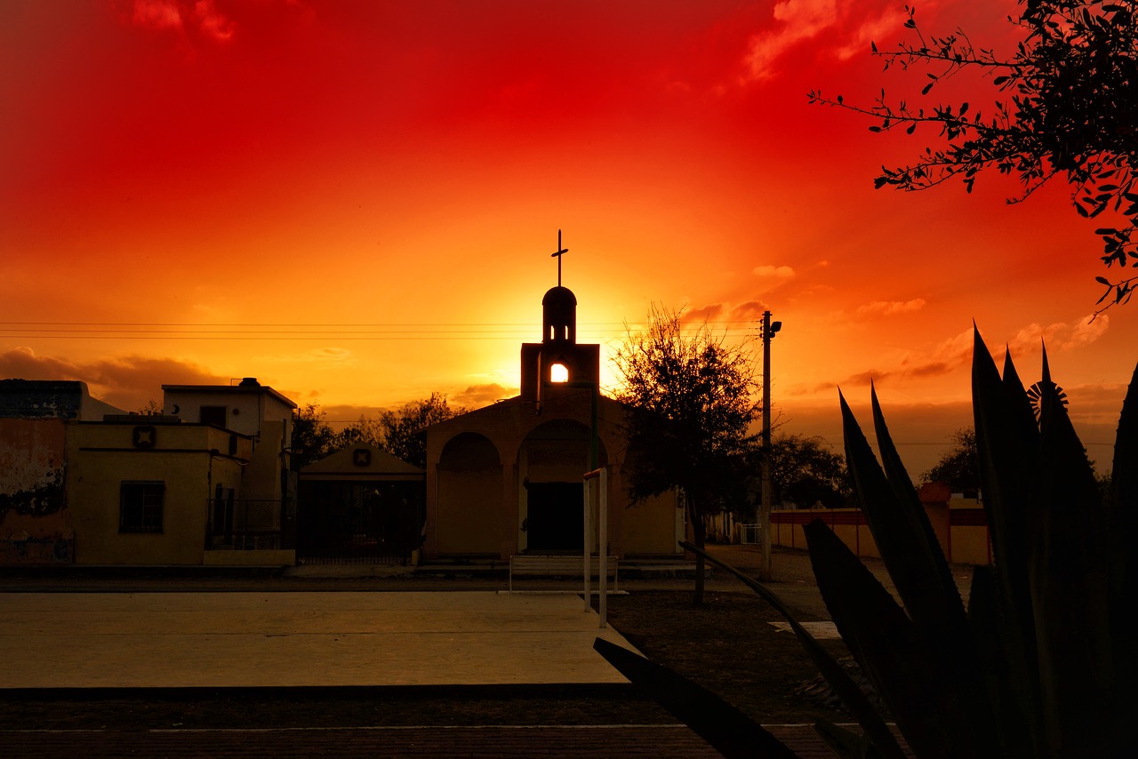 sunset church culture free photo