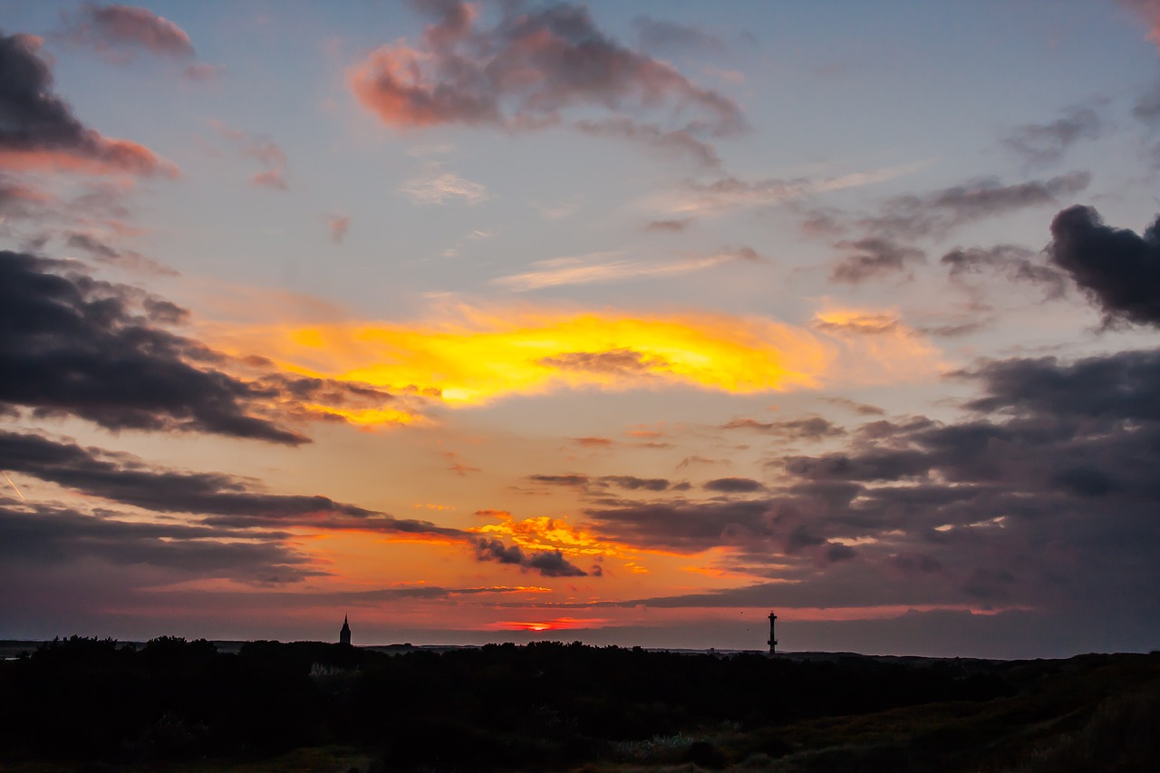 sunset wangerooge island free photo