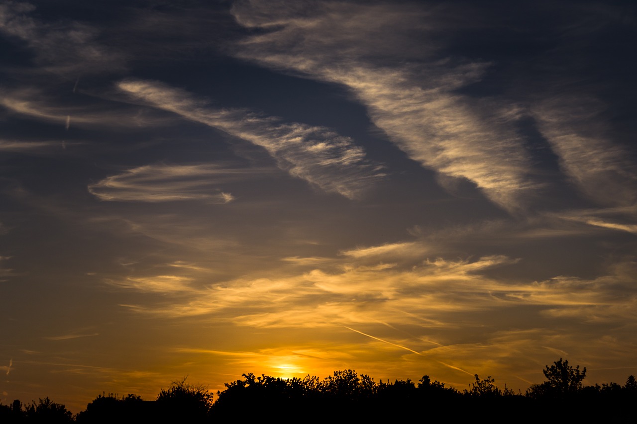 sunset orange dark blue free photo