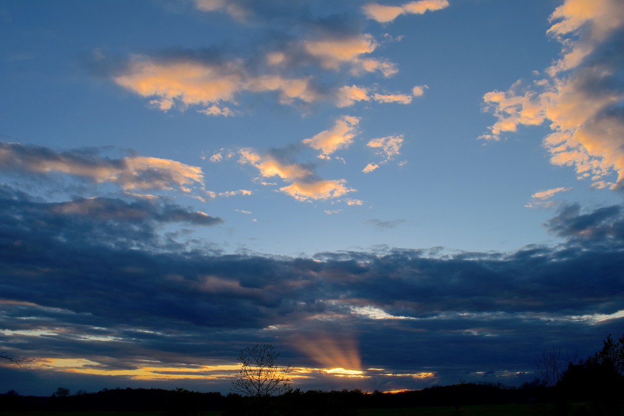 sunset clouds sky free photo