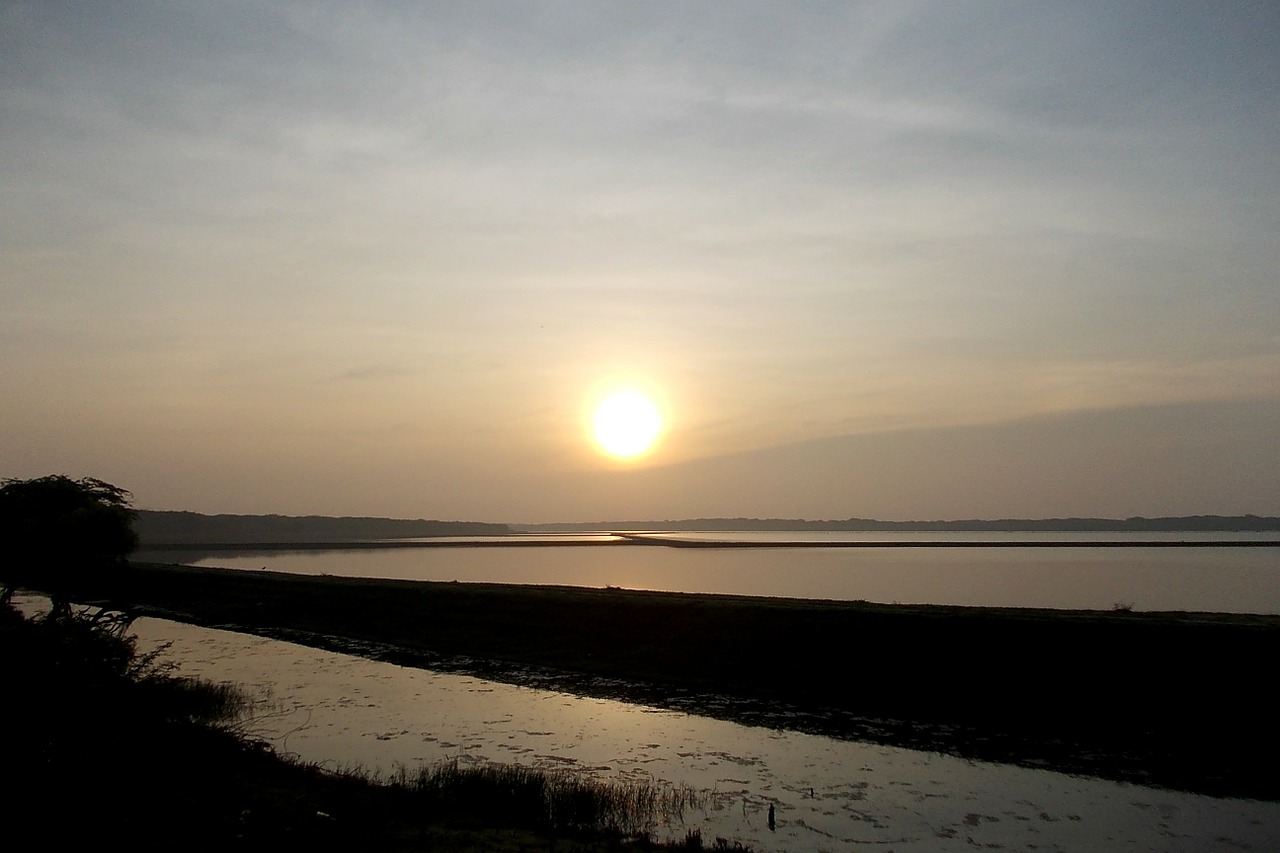 sunset landscape lake free photo